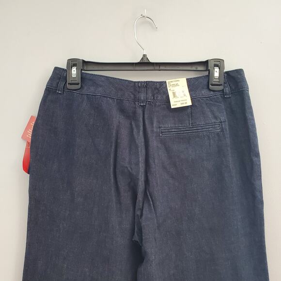 Chaps Women's Dark Blue Wide Leg Lightweight Jeans Size 4P - Picture 3 of 7